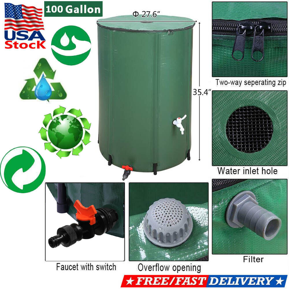 50-200 Gallon Portable Rain Barrel | Folding Water Collector for Outdoor Use | Eco-Friendly, Easy to Store & Perfect for Gardens & Cleaning