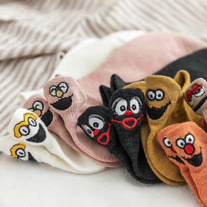 Ankle Socks Quarter Women Smile Fashion Cotton Lovely Cute Cartoon Girl Ladies