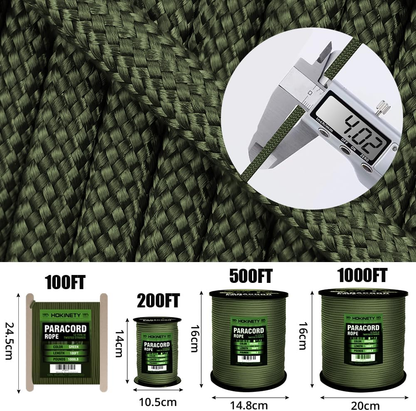 Paracord Rope for Camping 1000LB 12-Core , Survival, DIY & Outdoor Gear – Heavy Duty 4mm Nylon Rope for Tents, Hammocks, Fishing, & Emergencies 