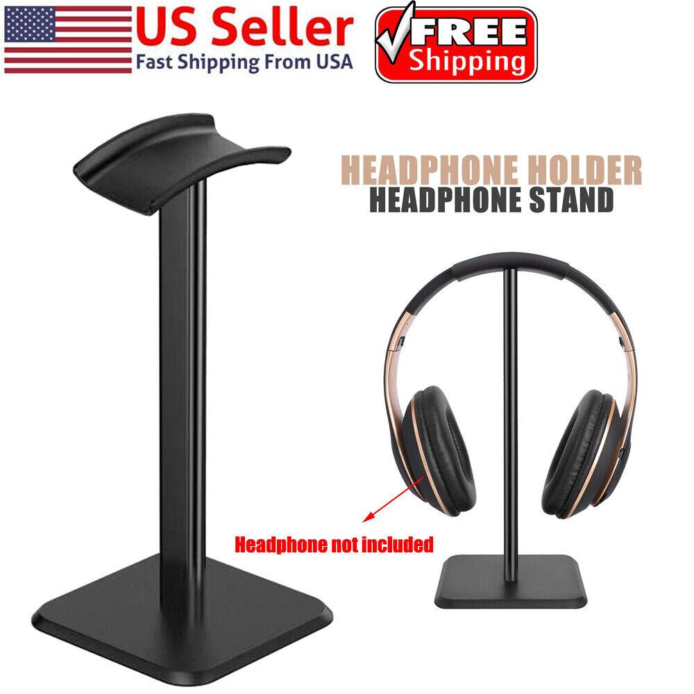 Headphone Stand - Universal Headset Holder with Aluminum Bar & Non-Slip Base | Sleek, Space-Saving Design Alloy Cable Compact Detachable Durable Grip