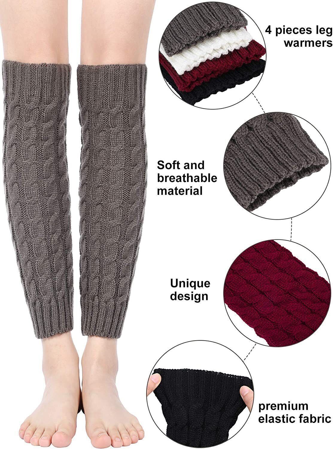 Solid Leg Warmer Women Crochet Knit Ribbed Leg Warmers Solid Knee High Winter Boot Wool Sock Long