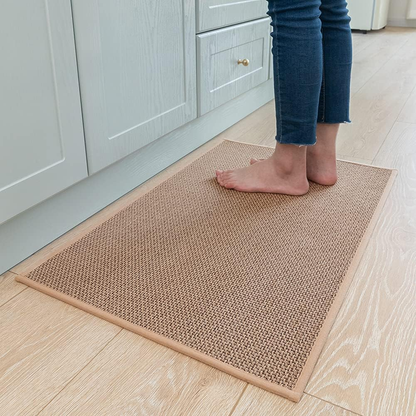 Sisal Carpet, Anti-Slip Washable Kitchen Mat | Durable & Stain-Resistant Kitchen Rugs for Floor | Machine-Washable Non-Slip Kitchen Mats for Sink Area