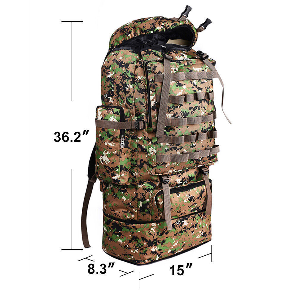 80L 100L Hiking Military Tactical Backpack Waterproof Large Capacity Rucksack for Camping, Trekking, Travel - Adjustable Straps & Breathable Design