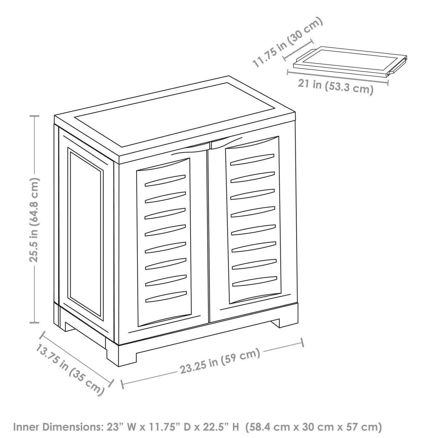 Heavy-Duty Plastic Storage Cabinet with Adjustable Shelf | Durable Utility Organizer for Garage, Office, Closet, or Outdoor Use | Easy to Clean