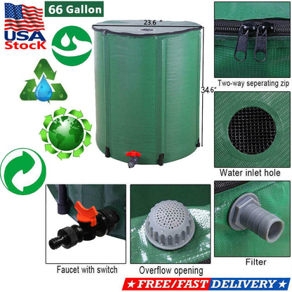 50-200 Gallon Portable Rain Barrel | Folding Water Collector for Outdoor Use | Eco-Friendly, Easy to Store & Perfect for Gardens & Cleaning