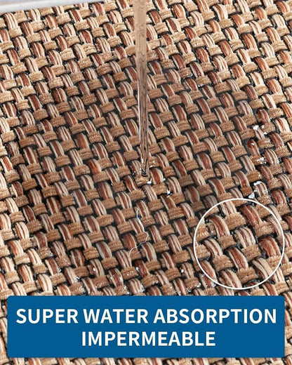 Sisal Carpet, Anti-Slip Washable Kitchen Mat | Durable & Stain-Resistant Kitchen Rugs for Floor | Machine-Washable Non-Slip Kitchen Mats for Sink Area