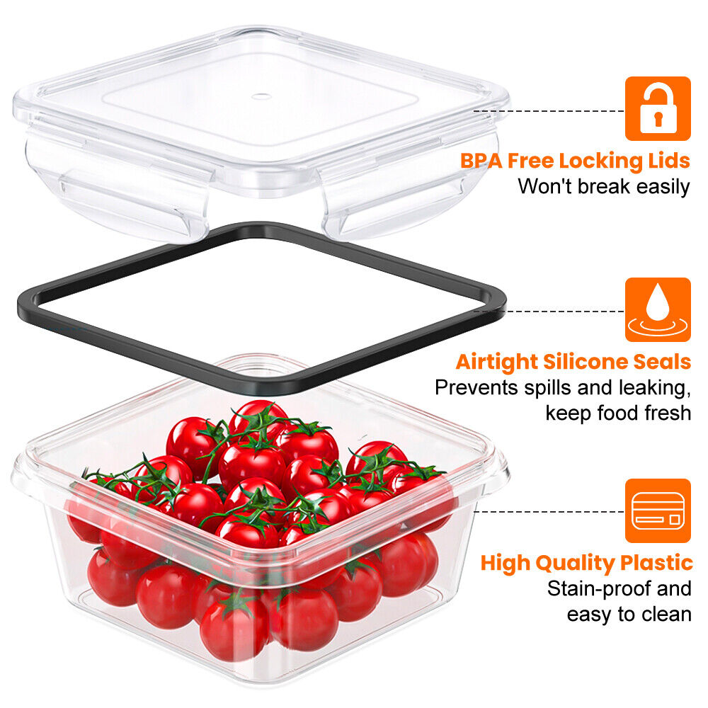 24Pcs Airtight Food Storage Container Set with Lids Bpa-Free Leak-Proof Clear