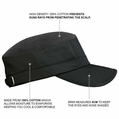 Cadet Hat Military Army Adjustable Patrol Cap | Men & Women Golf Baseball Hat | Classic Stylish Design for Casual Wear, Outdoor Sports Sun Protection