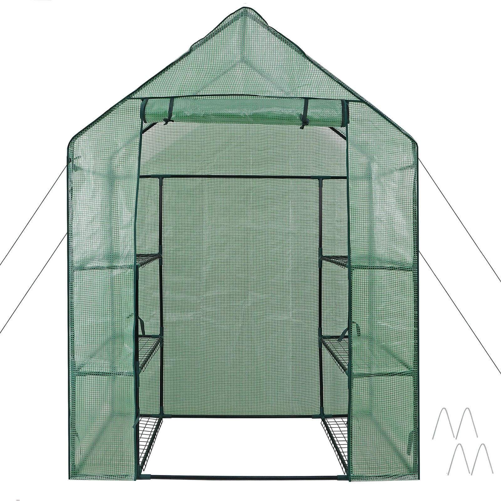 Mini Walk-In Greenhouse with 6 Shelves - 3-Tier Outdoor Planter House, Zippered Door, Weather Protection for Plants, Easy Setup & Durable Design