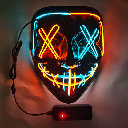 Halloween Clubbing Light up LED Mask Costume Rave Cosplay Party Purge 3 Modes