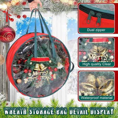 Clear Christmas Wreath Storage Bag 4 Pcs Christmas Wreath Storage Bag Clear Wreath Box Wreath Storage 