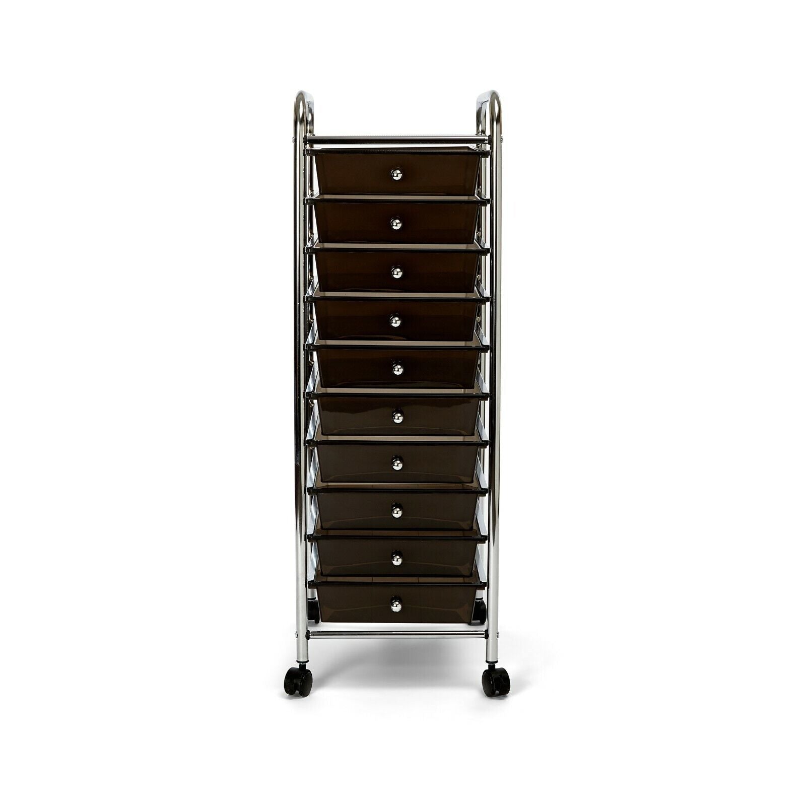 10-Drawer Organizer Cart with Chrome Finish | Classics Rolling Storage Cart for Home, Office, Crafts, and Classroom | Colorful & Versatile