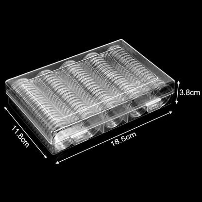 Coin Collecting Must-Have! 100PCS Clear Coin Capsules for Silver, Gold & More | 30mm Round Storage Case with EVA Gaskets Boxes Organiser Set Plastic