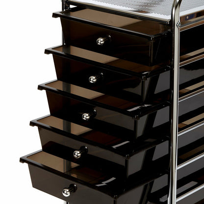 10-Drawer Organizer Cart with Chrome Finish | Classics Rolling Storage Cart for Home, Office, Crafts, and Classroom | Colorful & Versatile