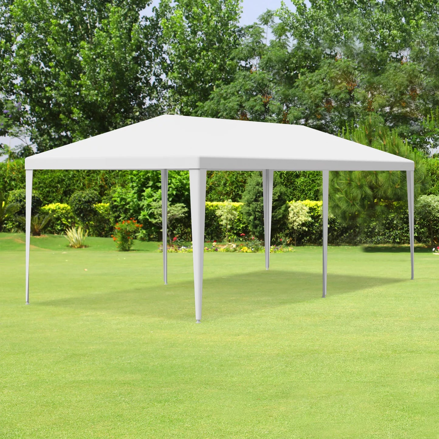 Trending 10'x20' White Party Tent | Outdoor Wedding Gazebo Canopy w/ 6 Removable Side Walls, Waterproof Cover, Steel Frame & Easy Setup