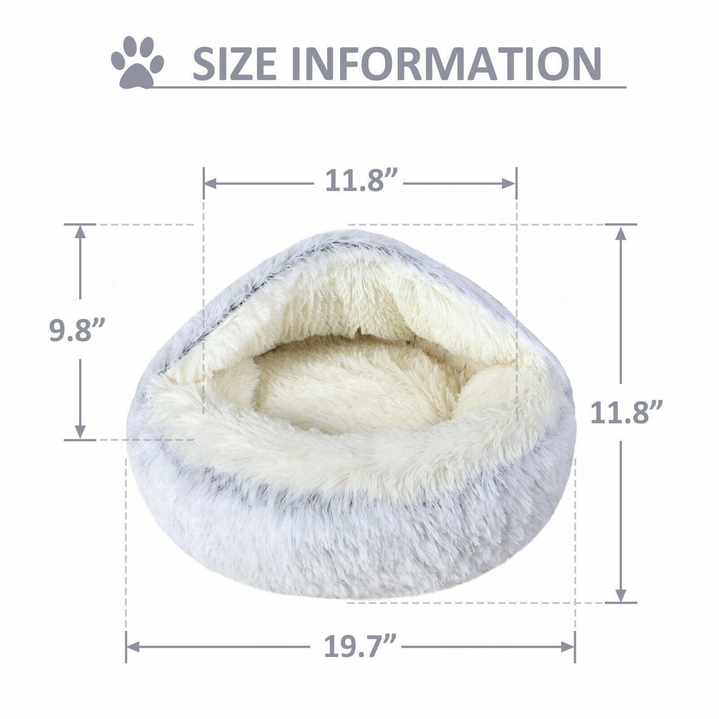 Comfortable Soft Plush Cat Bed Cave – Hooded Pet Bed for Cats & Small Dogs, Self-Warming, Machine Washable, Non-Slip Bottom, Ultra Cozy Design