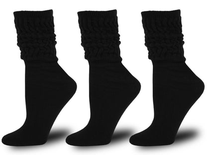 Women's Casual Scrunch Socks 3 Pairs Women'S Slouch Socks Scrunch Cotton