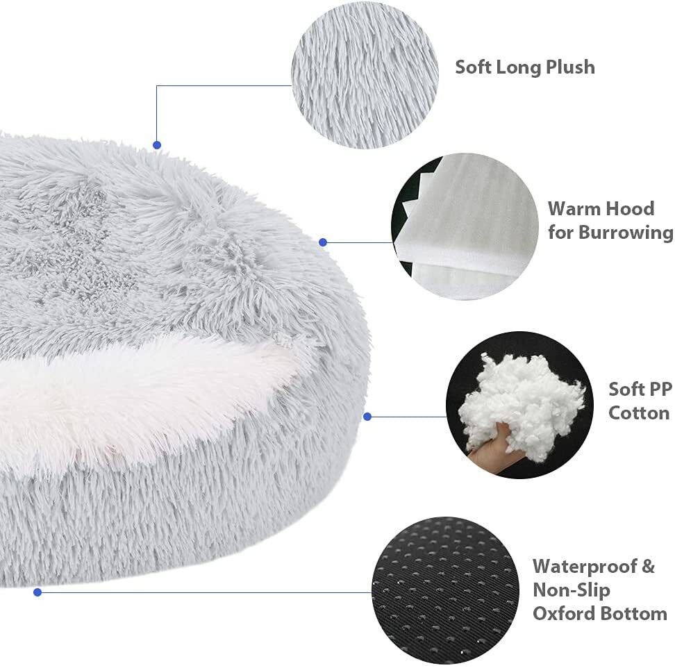 Comfortable Soft Plush Cat Bed Cave – Hooded Pet Bed for Cats & Small Dogs, Self-Warming, Machine Washable, Non-Slip Bottom, Ultra Cozy Design