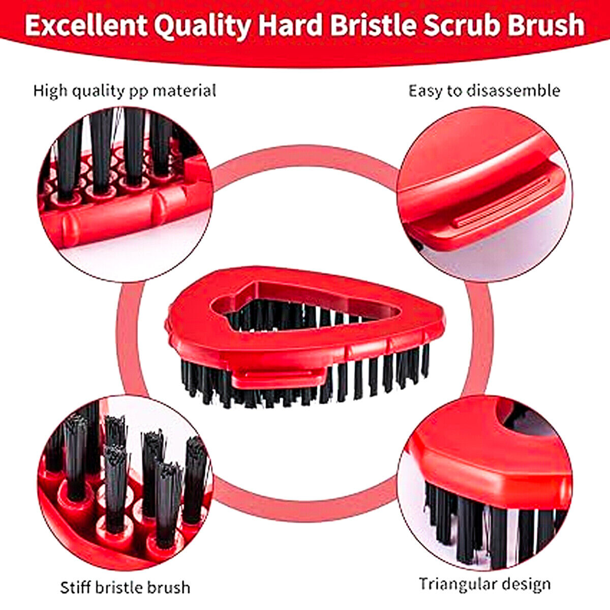 Scrub Brush Replacement Head for O-Cedar EasyWring Spin Mop Tank System Floor Scrubber, Hard Bristle Cleaning Brush