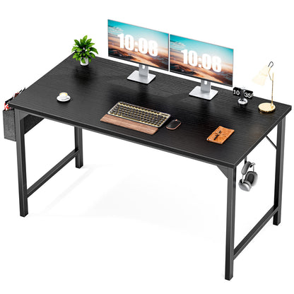 Computer Office Desk Writing Study Work Modern Simple Style Wooden Table with Storage Bag & Iron Hook for Home Bedroom