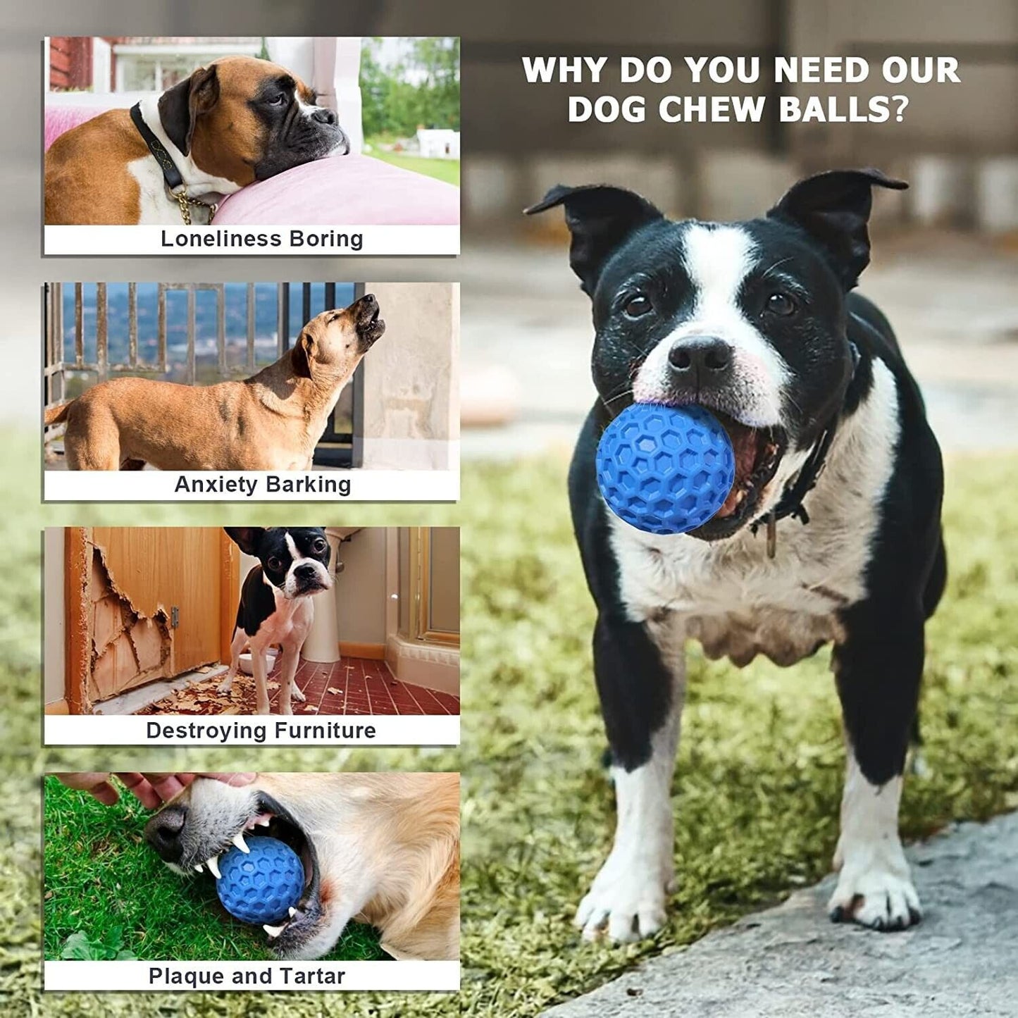 Interactive Dog Ball Toy Indestructible Tough Durable Stick for Large Medium Dog