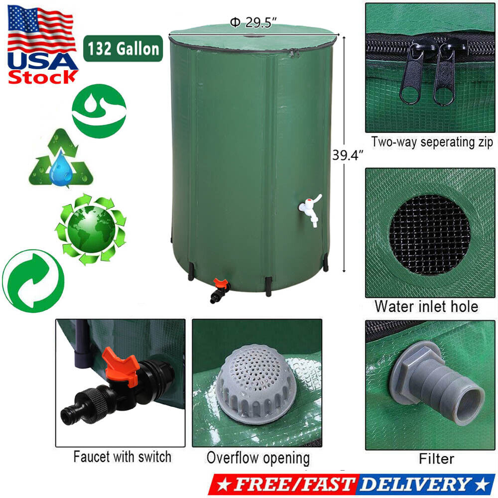 50-200 Gallon Portable Rain Barrel | Folding Water Collector for Outdoor Use | Eco-Friendly, Easy to Store & Perfect for Gardens & Cleaning