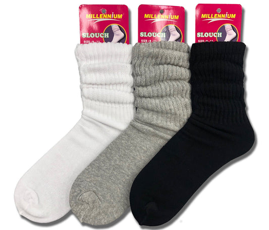 Women's Casual Scrunch Socks 3 Pairs Women'S Slouch Socks Scrunch Cotton