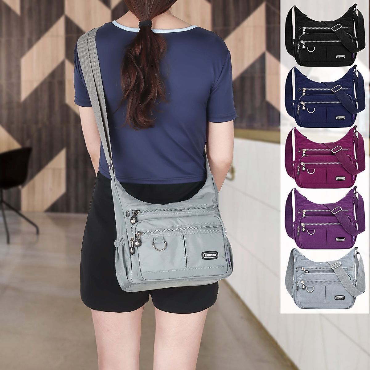 Waterproof Ladies Crossbody Bag | Large Nylon Shoulder Purse with Multi Pockets | Stylish, Durable & Perfect for Travel or Daily Use