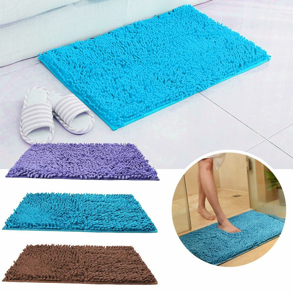 Soft Absorbent Bathroom Rug - Non-Slip Shaggy Bath Mat for Home, Quick-Dry Microfiber, Machine Washable Shower Floor Carpet, Durable & Stylish