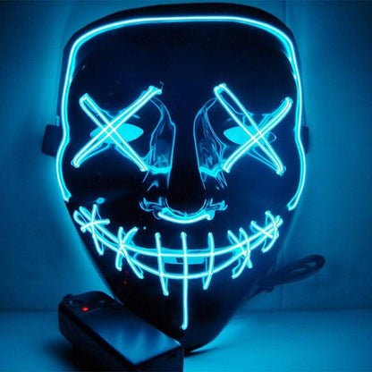 Halloween Clubbing Light up LED Mask Costume Rave Cosplay Party Purge 3 Modes