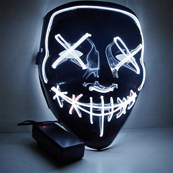 Halloween Clubbing Light up LED Mask Costume Rave Cosplay Party Purge 3 Modes