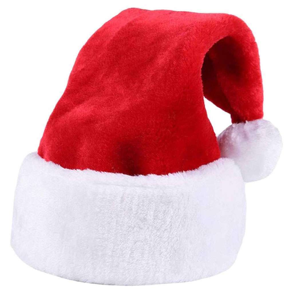 Christmas Santa Hat Adults & Kids | Warm Plush Xmas Cap for Holiday Party Cosplay | Classic Festive Costume Hat for Family, Teens, & School Events