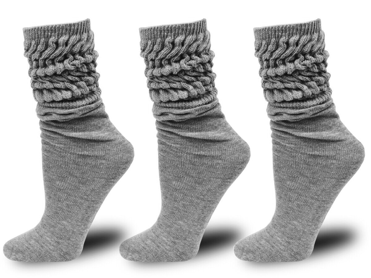 Women's Casual Scrunch Socks 3 Pairs Women'S Slouch Socks Scrunch Cotton