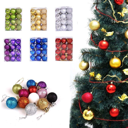 Christmas Glitter Balls Ornaments | Xmas Tree Hanging Decorations | Shatterproof Mini Holiday Balls for Tree & Party Decor | 1.18” Glitter Matte Shiny