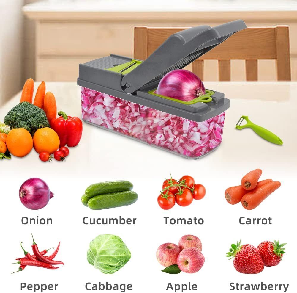 16-In-1 Vegetable Fruit Chopper Cutter Food Onion Veggie Dicer Slicer Kitchen