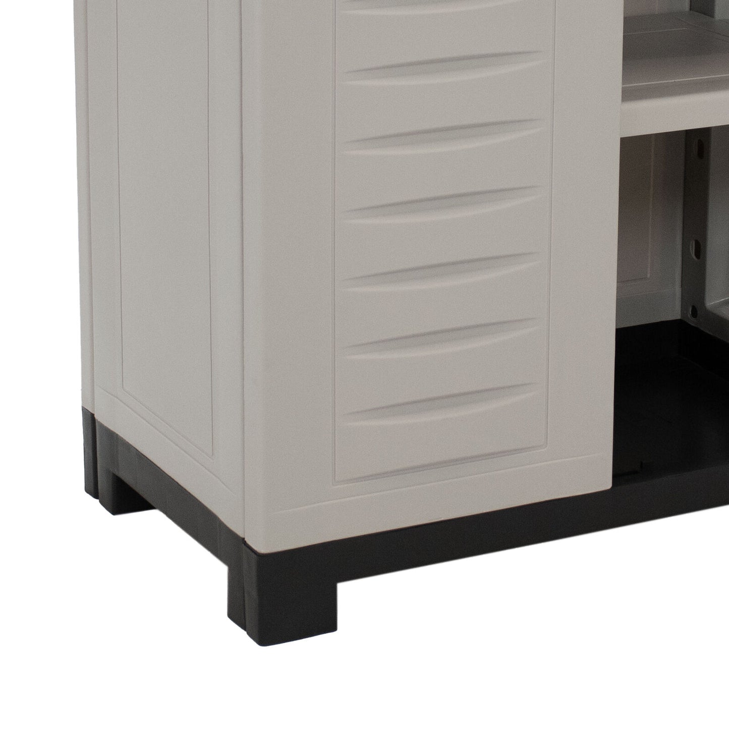 Heavy-Duty Plastic Storage Cabinet with Adjustable Shelf | Durable Utility Organizer for Garage, Office, Closet, or Outdoor Use | Easy to Clean