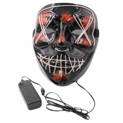 Halloween Clubbing Light up LED Mask Costume Rave Cosplay Party Purge 3 Modes