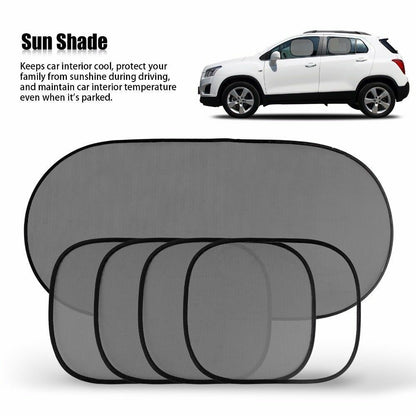 5PCS Car Window Sunshade Mesh Cover | Rear Side UV Protection for Kids & Babies | Fits SUVs, Minivans & Full-Size Cars, Keeps Interior Cool