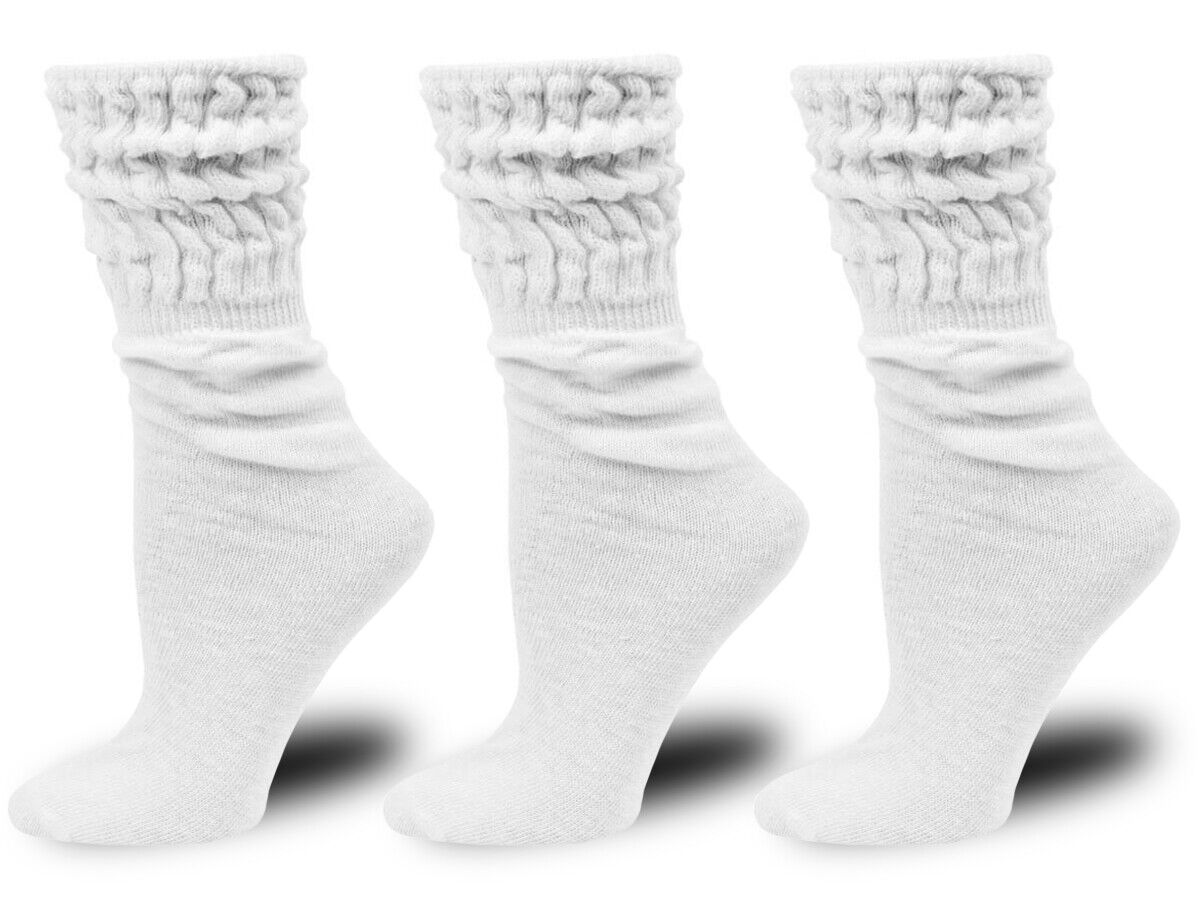 Women's Casual Scrunch Socks 3 Pairs Women'S Slouch Socks Scrunch Cotton