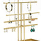 Gold Metal Jewelry Organizer - 5-Tier Tabletop Display Rack with T-Bars, Earring Holder for 18 Pairs, Ring Tray - Perfect for Home or Boutique