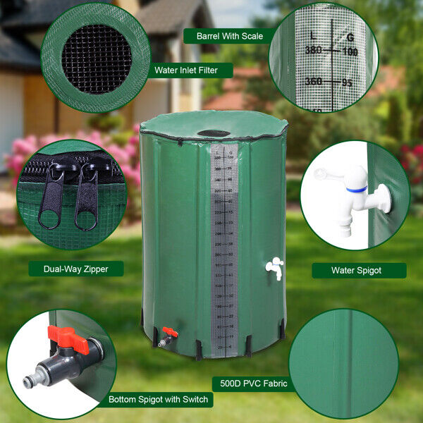 50-200 Gallon Portable Rain Barrel | Folding Water Collector for Outdoor Use | Eco-Friendly, Easy to Store & Perfect for Gardens & Cleaning