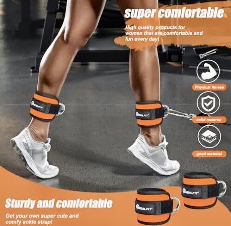 Ankle Strap for Cable Machine - Adjustable Gym Ankle Straps, Perfect for Leg Workouts, Kickbacks & Extensions, Lightweight & Comfortable Fit