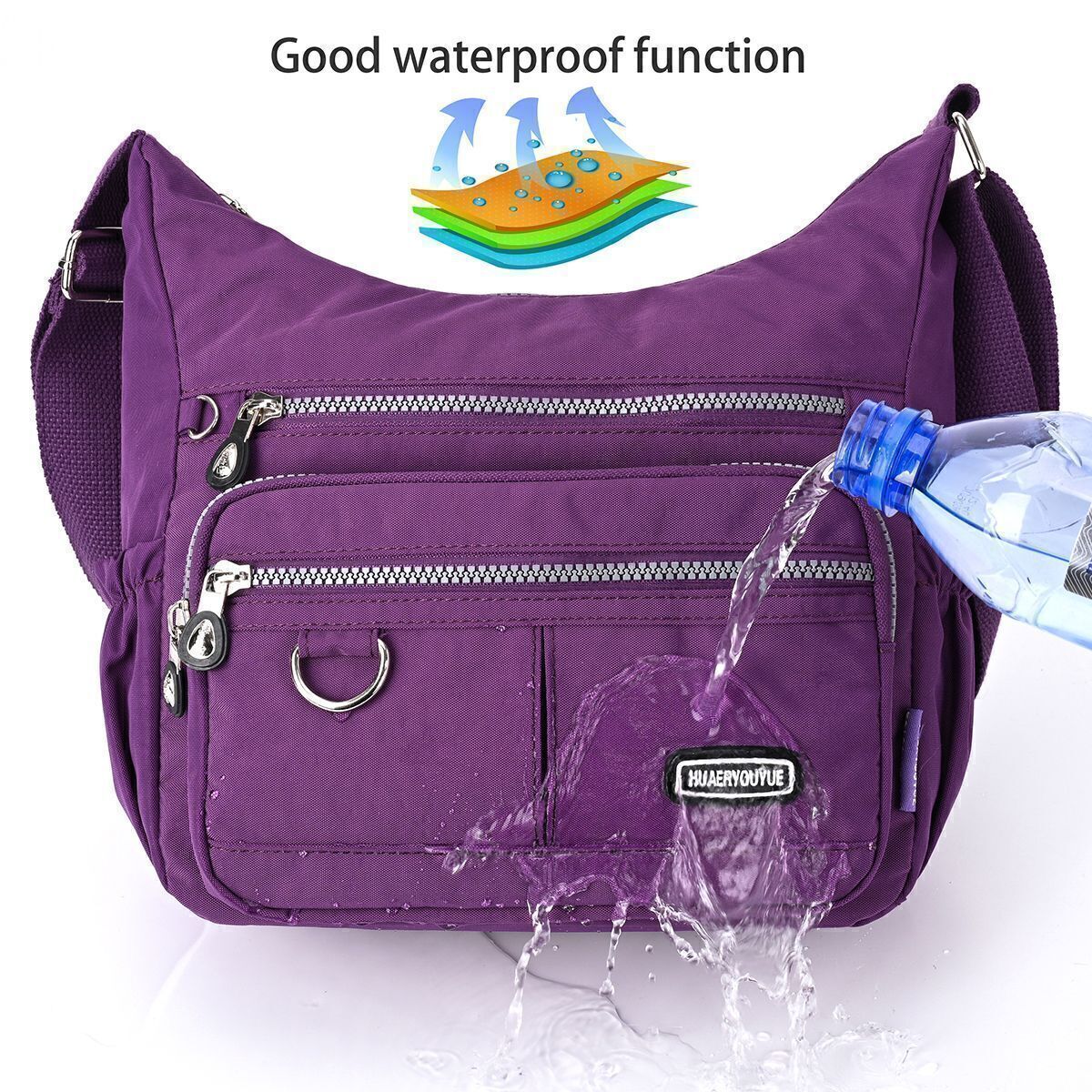 Waterproof Ladies Crossbody Bag | Large Nylon Shoulder Purse with Multi Pockets | Stylish, Durable & Perfect for Travel or Daily Use