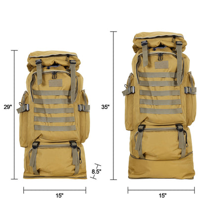 80L 100L Hiking Military Tactical Backpack Waterproof Large Capacity Rucksack for Camping, Trekking, Travel - Adjustable Straps & Breathable Design