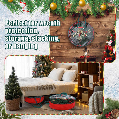 Clear Christmas Wreath Storage Bag 4 Pcs Christmas Wreath Storage Bag Clear Wreath Box Wreath Storage 