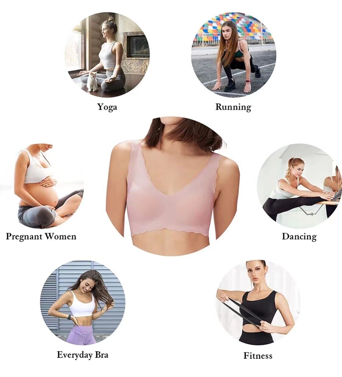 Women Padded Sports Bra Crop Top Running Yoga Fitness Sport Seamless Vest Gift