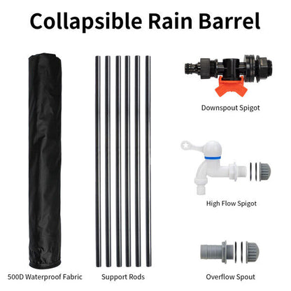 50-200 Gallon Portable Rain Barrel | Folding Water Collector for Outdoor Use | Eco-Friendly, Easy to Store & Perfect for Gardens & Cleaning