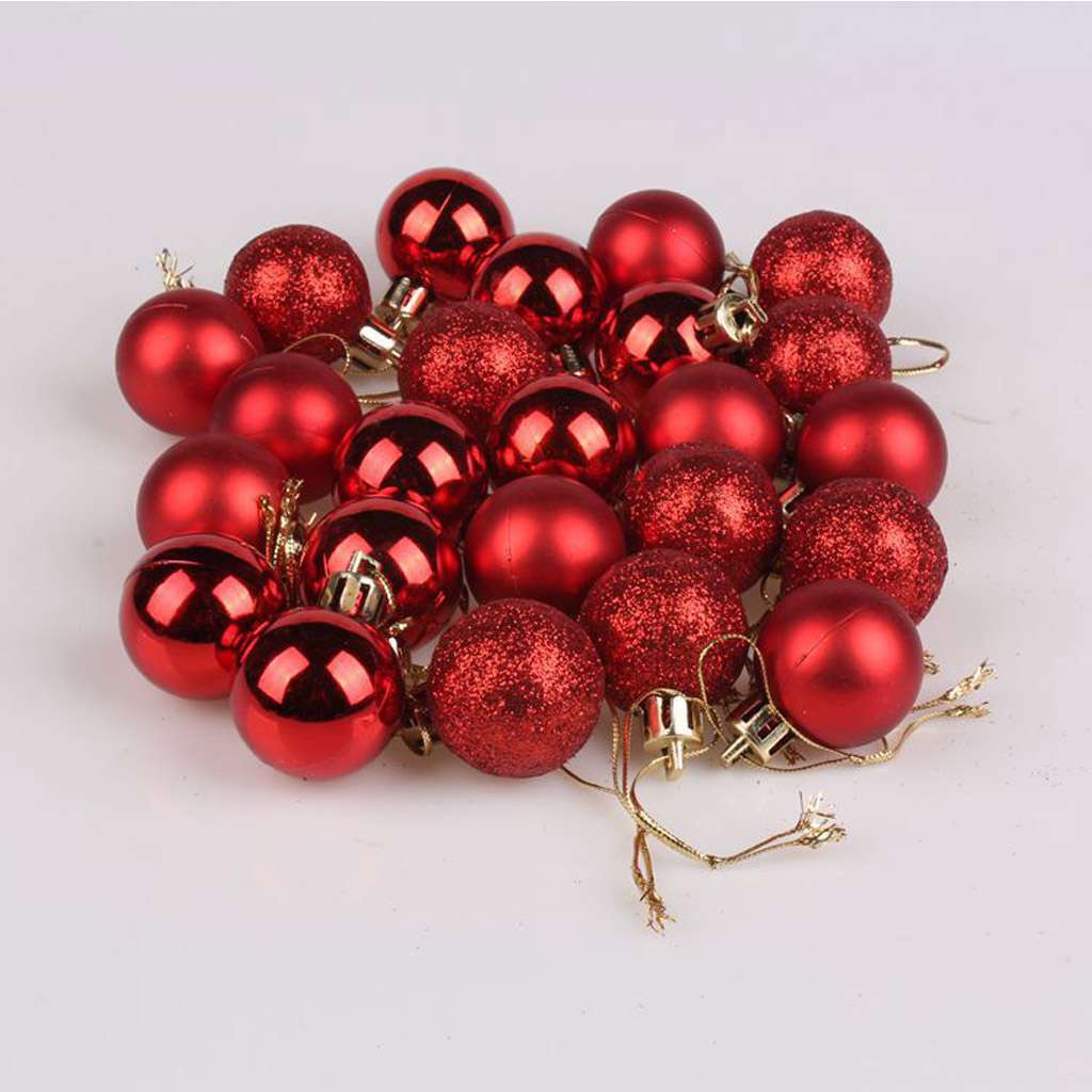 Christmas Glitter Balls Ornaments | Xmas Tree Hanging Decorations | Shatterproof Mini Holiday Balls for Tree & Party Decor | 1.18” Glitter Matte Shiny