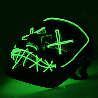 Halloween Clubbing Light up LED Mask Costume Rave Cosplay Party Purge 3 Modes