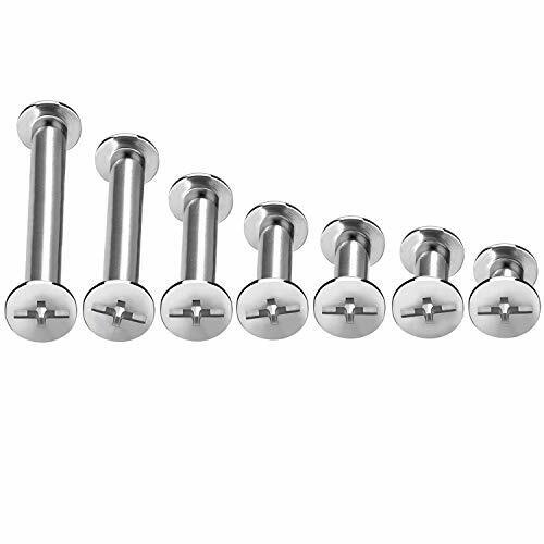 Chicago Binding Screws 80 Set Assorted Sizes for Bookbinding, Leather Crafts & DIY, Durable Carbon Steel, Anti-Rust, Easy Storage Box 5 Sizes Included